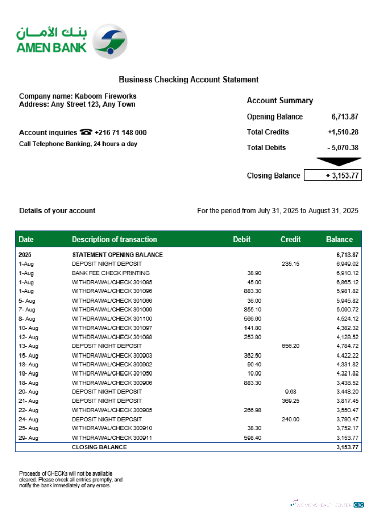 Download Tunisian Amen organization statement Word and PDF template Photoshop template